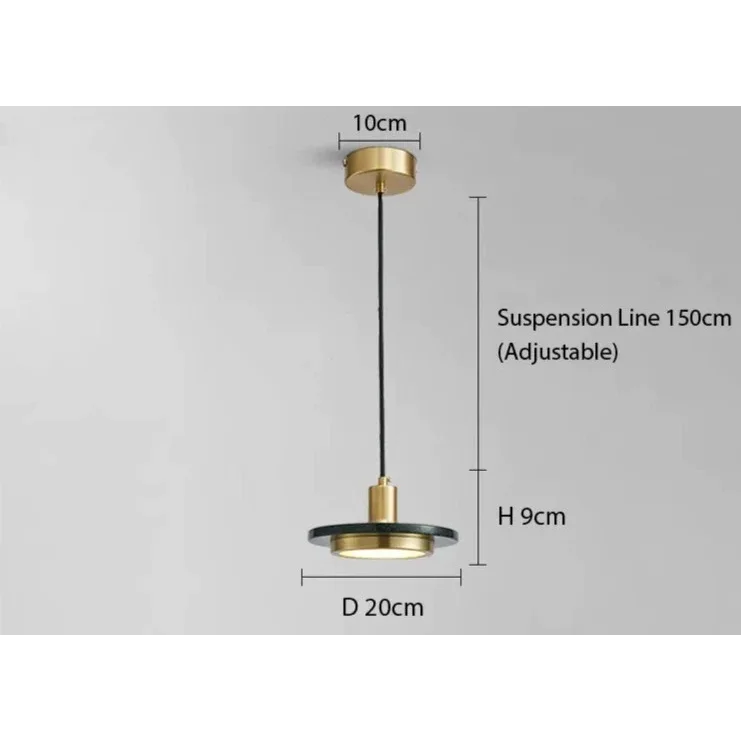 Marble Copper Cord Pendant Lights for Bedside Kitchen Dining Room
