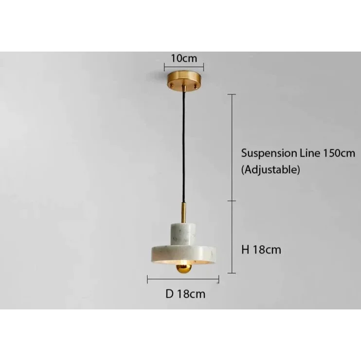 Marble Copper Cord Pendant Lights for Bedside Kitchen Dining Room