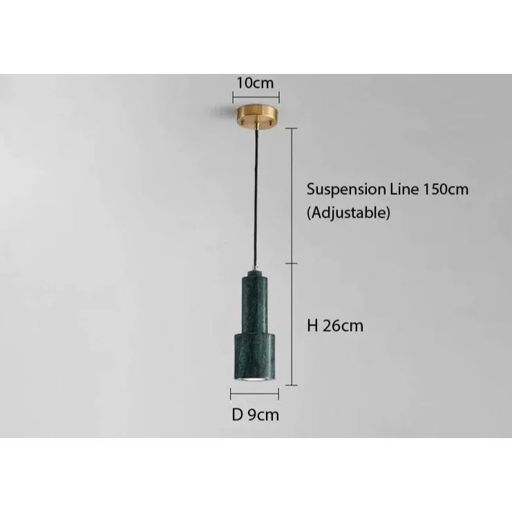 Marble Copper Cord Pendant Lights for Bedside Kitchen Dining Room