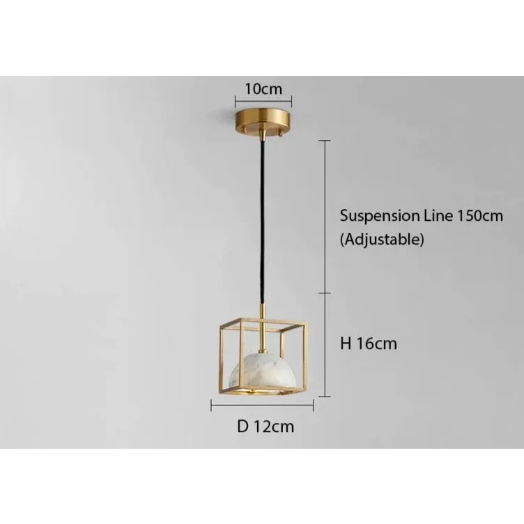 Solid Marble Pendant Light | Contemporary Art Deco | Brushed Copper Geometric | Casalola Lights Casalolalights Luxury