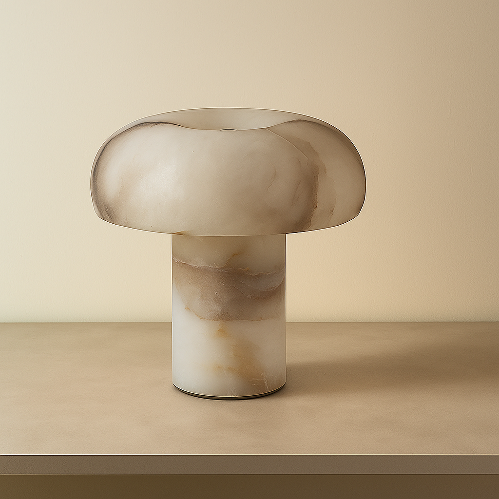 Marble Dome Table Lamp | Sculptural Mushroom Stone 28cm Modern Organic Bedside & Console Casalolalights Luxury Lamps