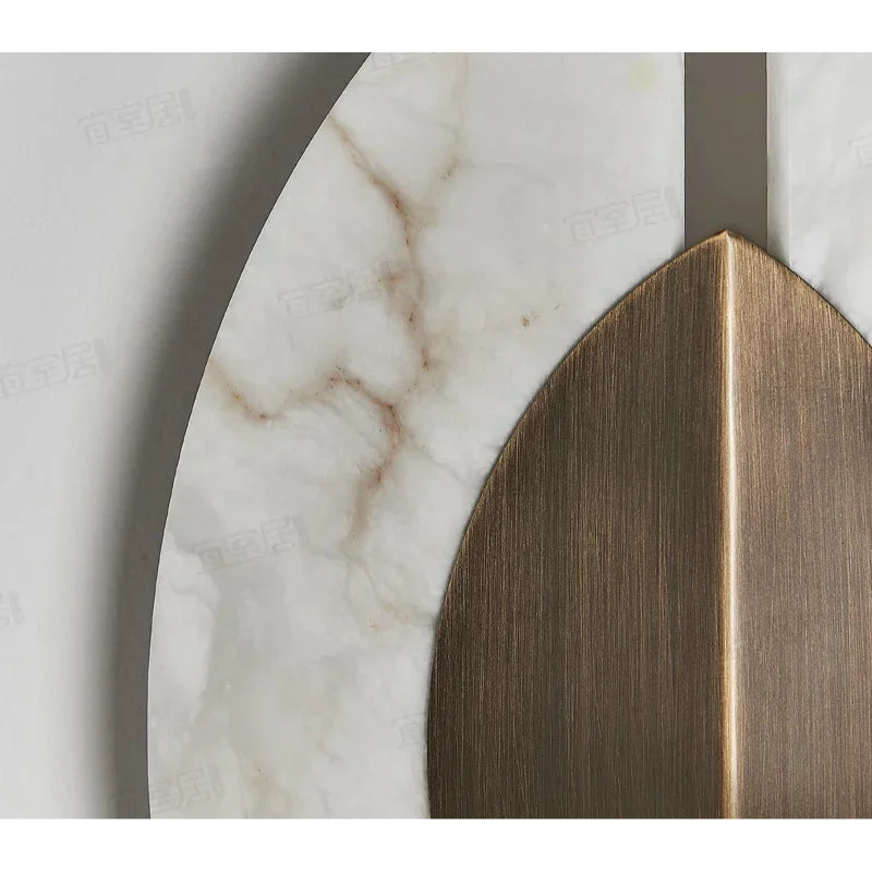 Calacatta Marble Leaf Sconce | Brushed Brass Wall Light