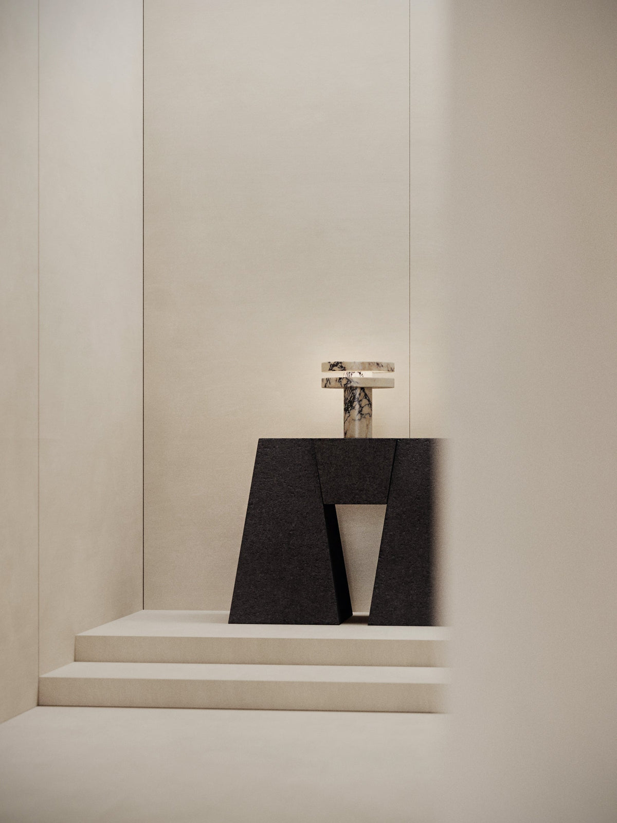 Marble Table Lamp for Living Room and Console | Small Solid Stone Sculptural Modern Minimalist Casalola Lights Luxury