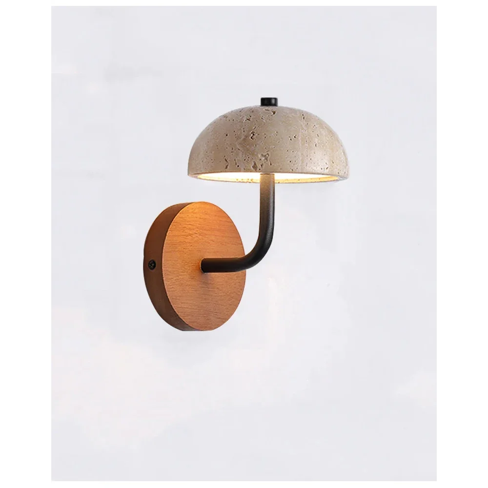 Japanese-minimalist travertine wall light