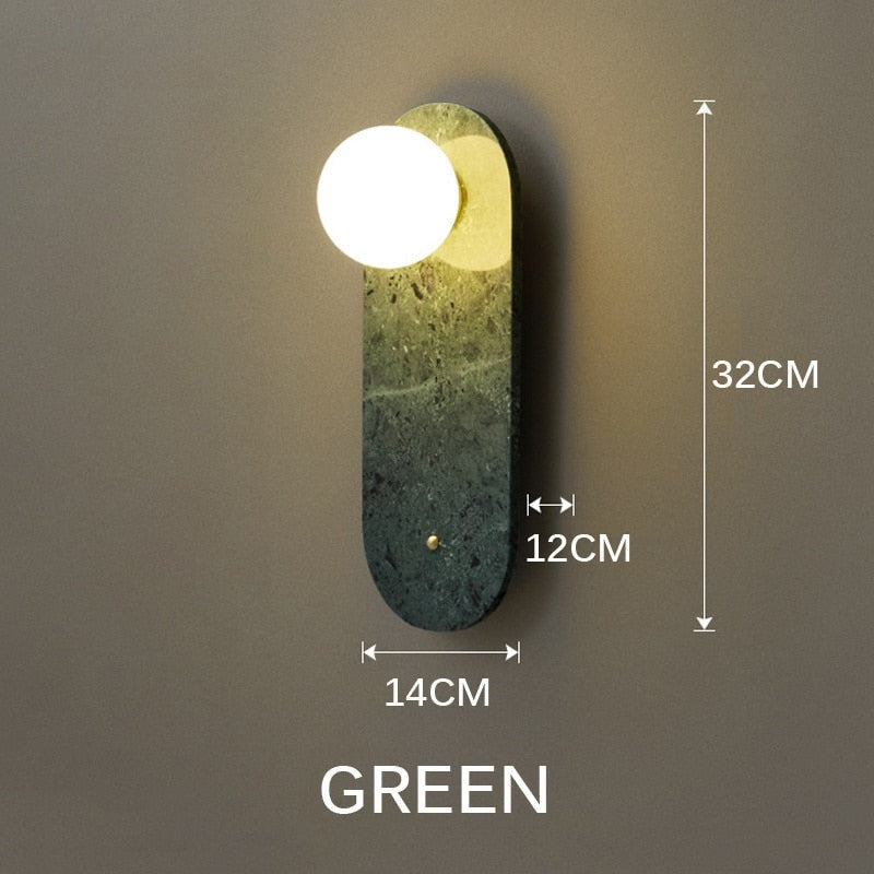 Marble Wall Light Fixtures Green White Luxury Interior Home Decor - Sconces