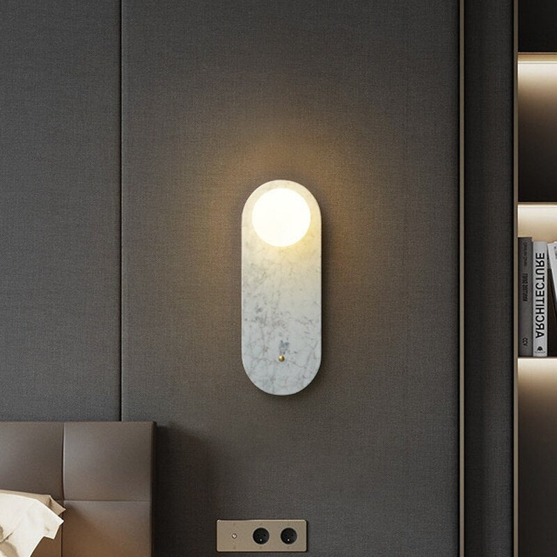 Marble Wall Light Fixtures Green White Luxury Interior Home Decor - Sconces