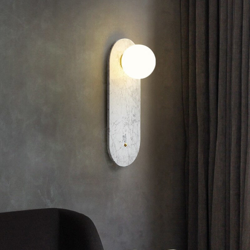 Marble Wall Light Fixtures Green White Luxury Interior Home Decor - Sconces