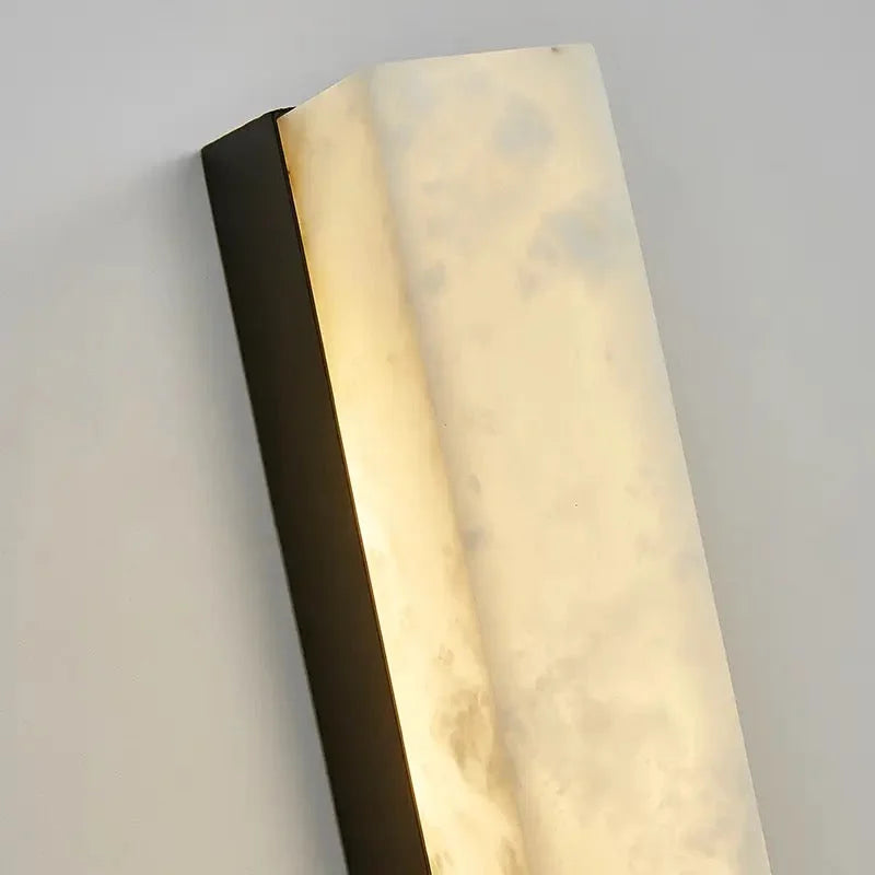 Marble Wall Sconce 60-80cm | Slim Stone & Copper Bar Light Up-down Led Hallway Stairwell Bedside Casalolalights Luxury