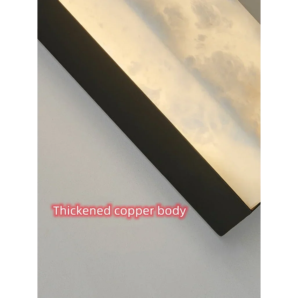 Marble Wall Sconce 60-80cm | Slim Stone & Copper Bar Light Up-down Led Hallway Stairwell Bedside Casalolalights Luxury
