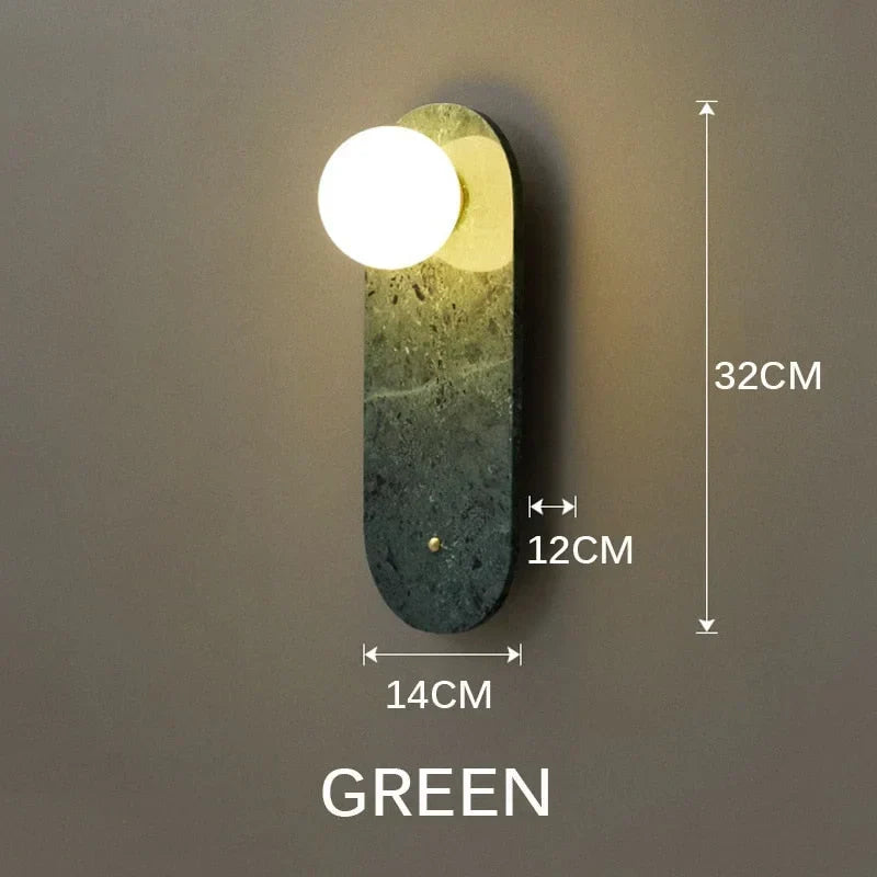 Marble Wall Sconce 32cm | Natural Stone Up-down Light Green or White Bedroom Hallway & Staircase Casalola Lights Luxury