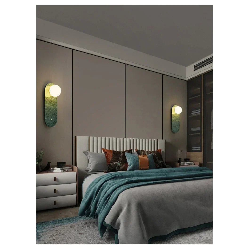 Marble Wall Sconce 32cm | Natural Stone Up-down Light Green or White Bedroom Hallway & Staircase Casalola Lights Luxury