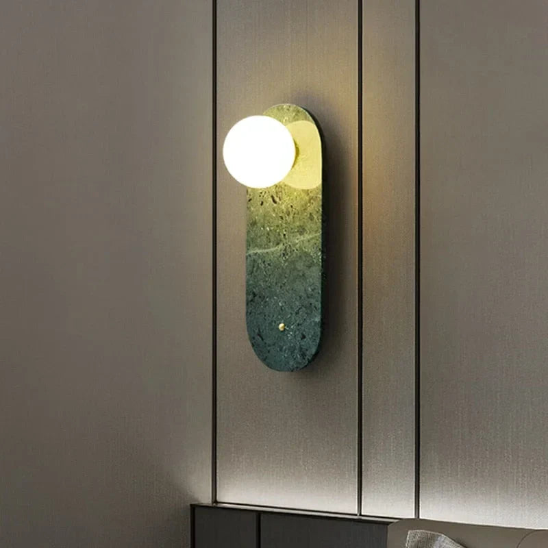 Marble Wall Sconce 32cm | Natural Stone Up-down Light Green or White Bedroom Hallway & Staircase Casalola Lights Luxury