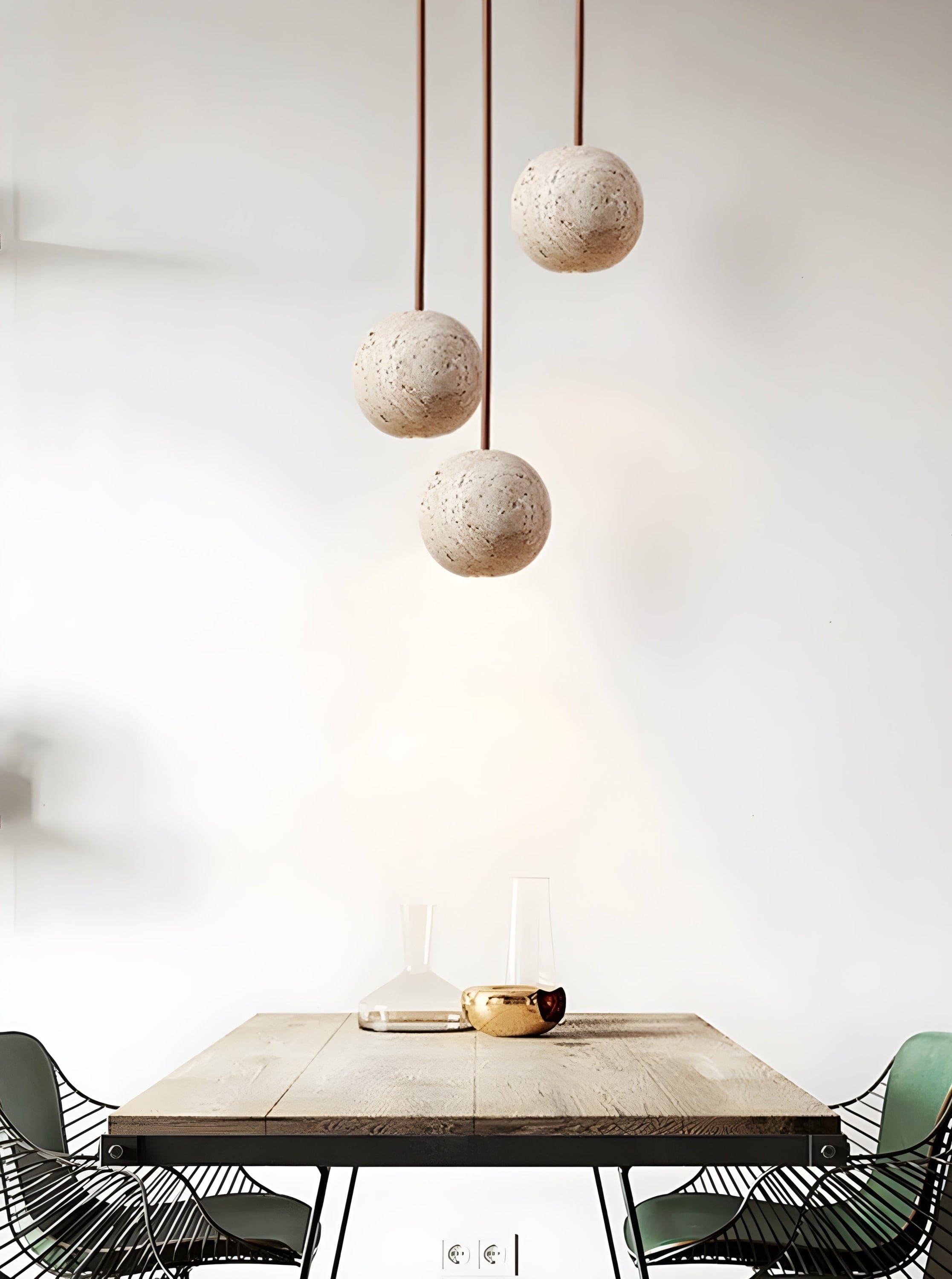 Marble Wood Pendant Lamp for Bedside Living Room Kitchen Island - Lamps