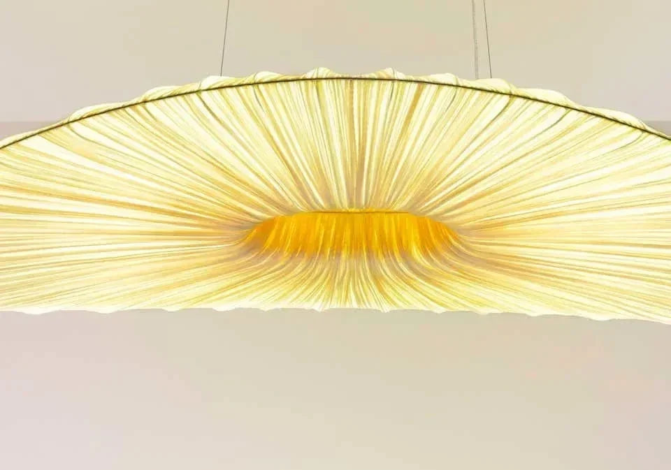 Fabric Linear Chandelier Marine Cloth | Four Lengths Soft Glare Free Light Hand Worked Casalola Lights Luxury Lamps