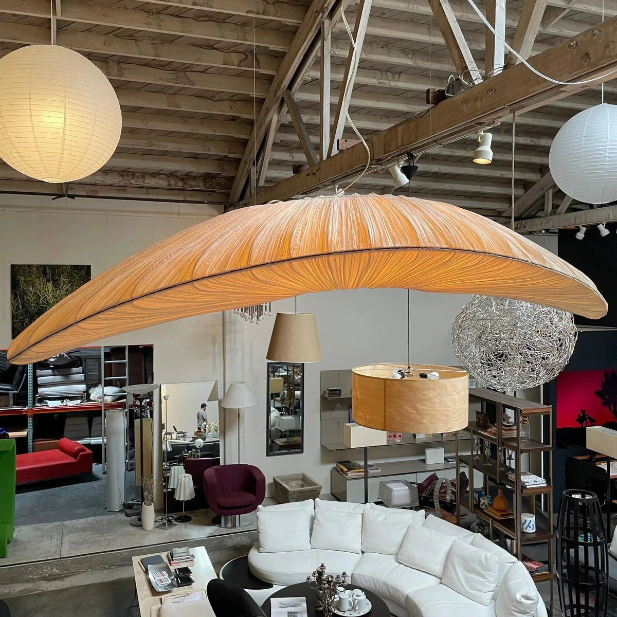 Fabric Linear Chandelier Marine Cloth | Four Lengths Soft Glare Free Light Hand Worked Casalola Lights Luxury Lamps