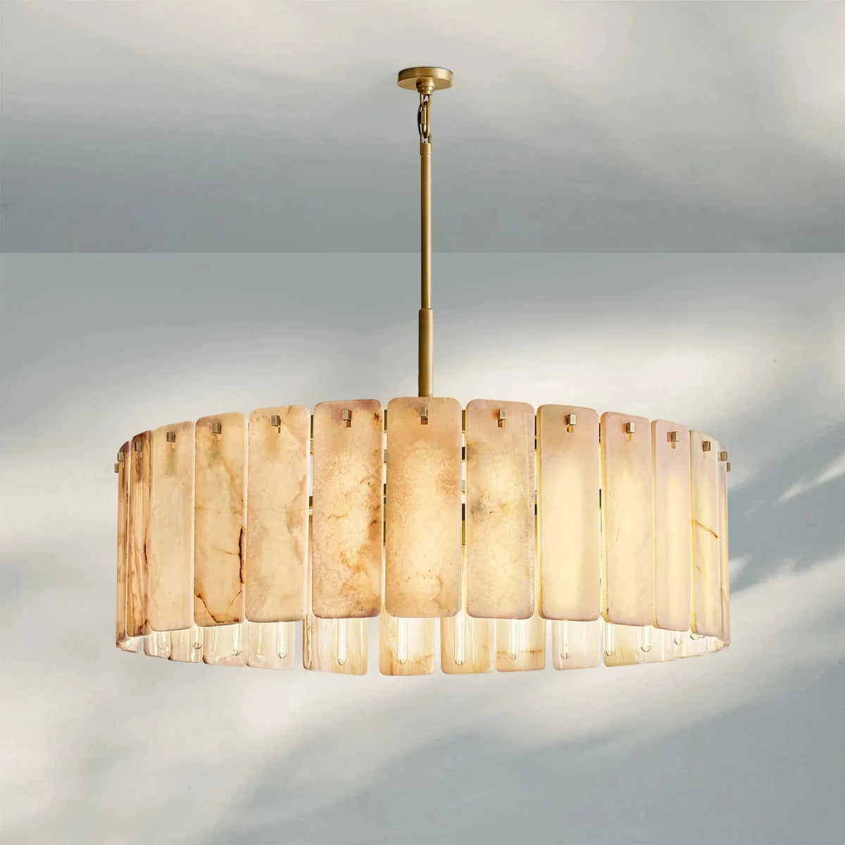 Spanish Alabaster Ring Chandelier for Dining Room | 91cm 122cm 152cm Solid Copper Mid-century Casalolalights Luxury