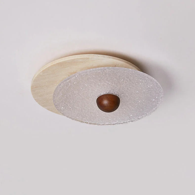 Textured Glass Flush Mount | Modern Hallway Ceiling Light