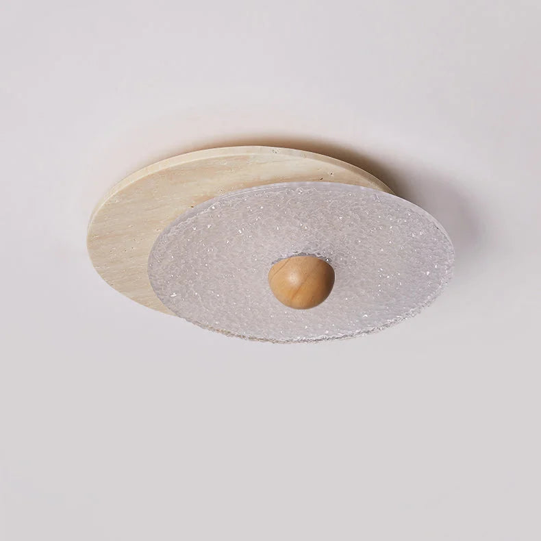 Textured Glass Flush Mount | Modern Hallway Ceiling Light