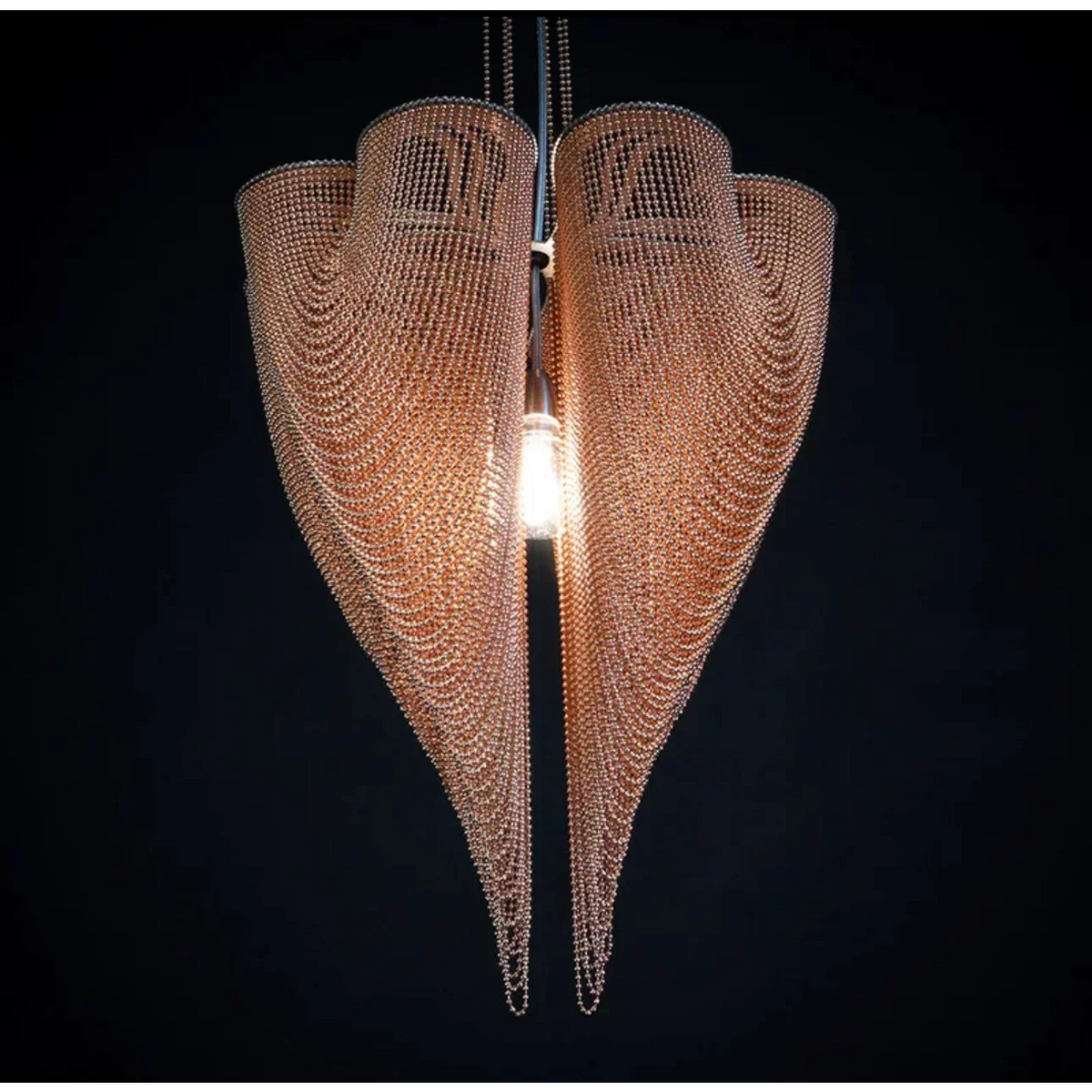 Aluminum Mesh Chandelier for Dining Room | Sculptural 5 Sizes 40 to 100 Cm (16 39 In) Red Gold Casalola Lights Luxury
