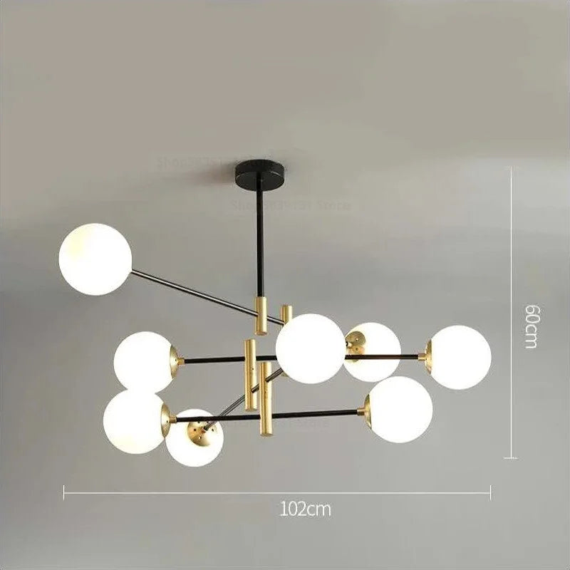 Modern Luxe Chandelier | 4/6/8 Lights Glass Ceiling Lamps for Living Room Dining | Casalola