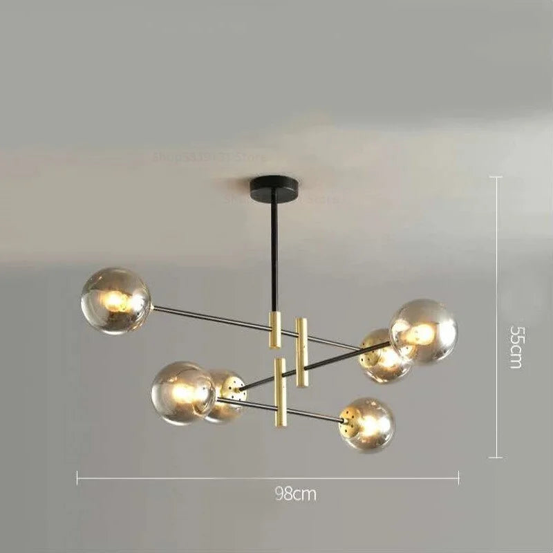 Modern Luxe Chandelier | 4/6/8 Lights Glass Ceiling Lamps for Living Room Dining | Casalola