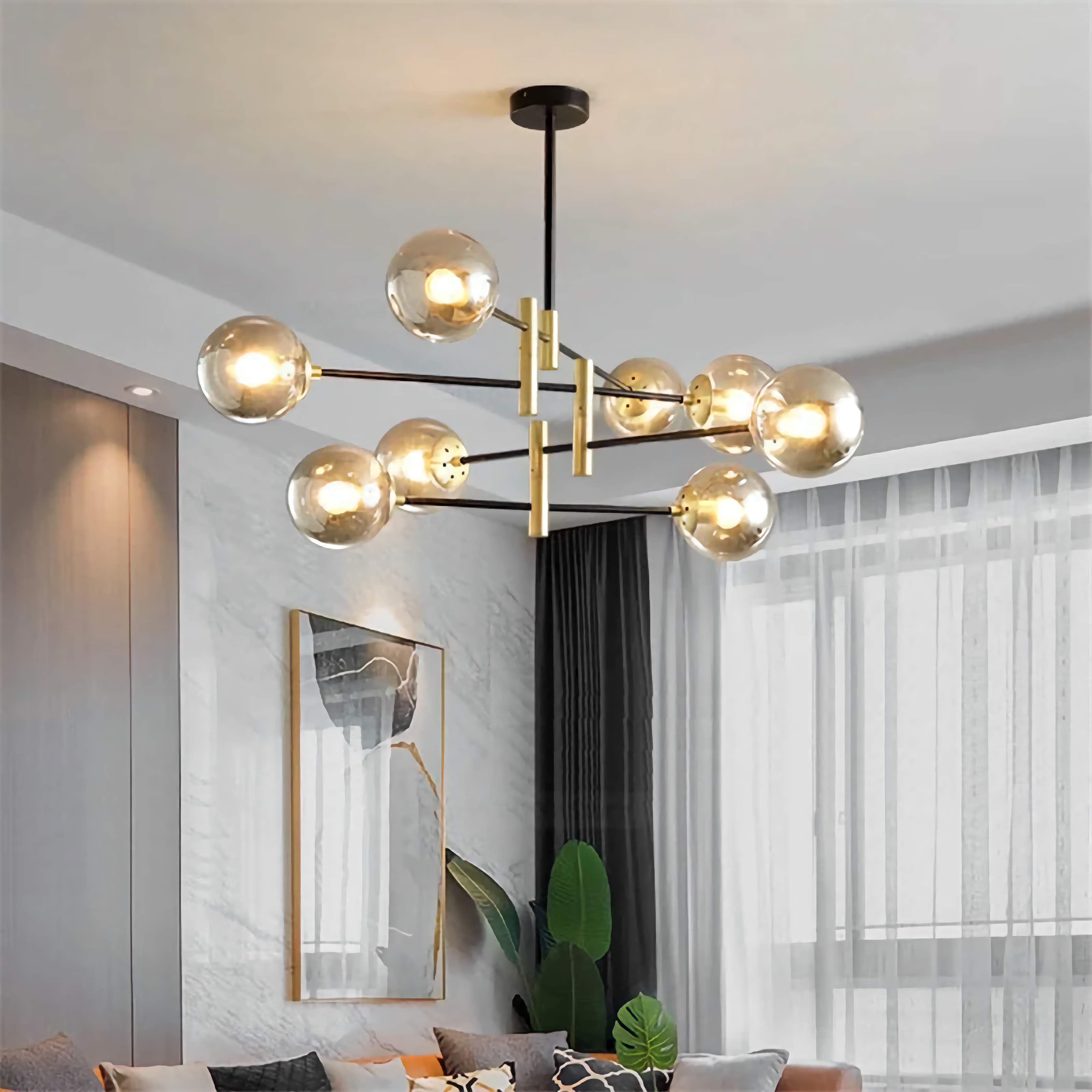 Modern Luxe Chandelier | 4/6/8 Lights Glass Ceiling Lamps for Living Room Dining | Casalola