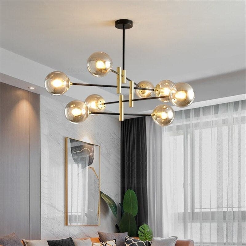 Modern Luxe Chandelier | 4/6/8 Lights Glass Ceiling Lamps for Living Room Dining | Casalola - Semi-flush Mounts
