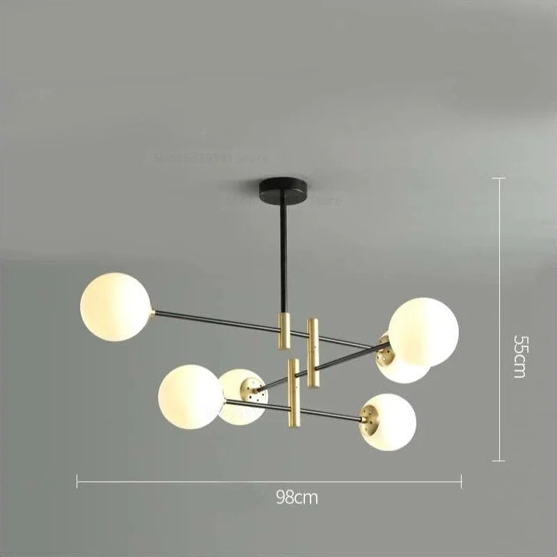 Modern Luxe Chandelier | 4/6/8 Lights Glass Ceiling Lamps for Living Room Dining | Casalola