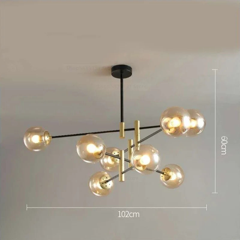 Modern Luxe Chandelier | 4/6/8 Lights Glass Ceiling Lamps for Living Room Dining | Casalola
