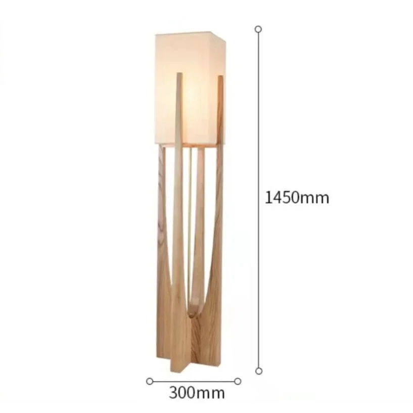 Unique Floor Lamps Handmade in Wood and Fabric Japanese Design