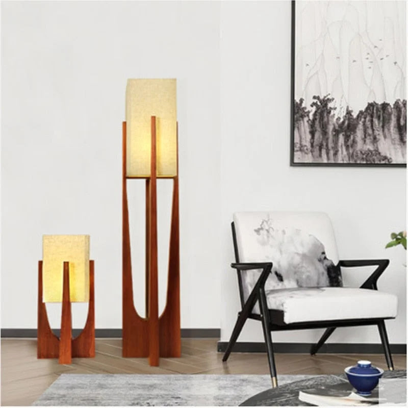 Mid Century Table Lamp | Japanese Light | Rustic | Wood Floor | Casalola