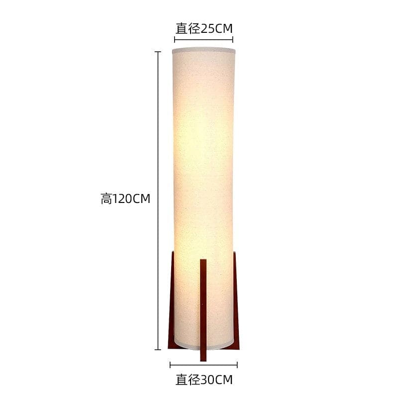 Solid Wood Floor Lamp Minimalist White Cloth Lampshade Japandi Decor | Cl420025 - Table Lamps