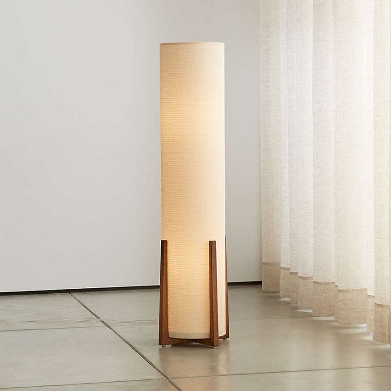 Solid Wood Floor Lamp Minimalist White Cloth Lampshade Japandi Decor | Cl420025 - Table Lamps