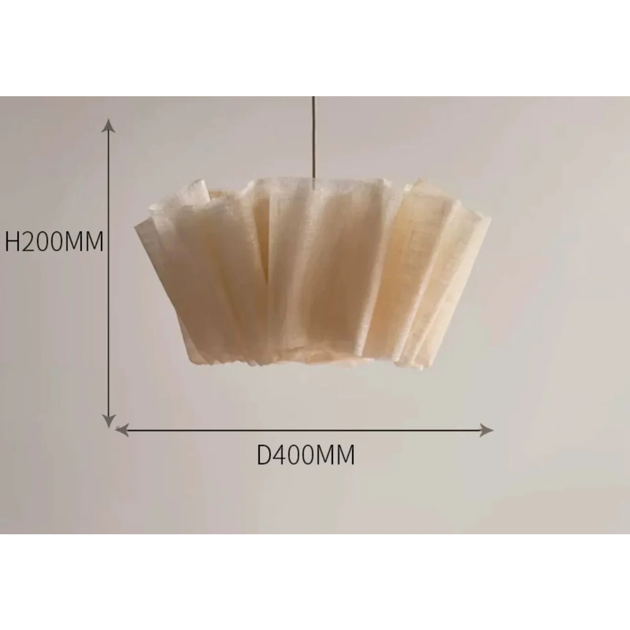 Japanese Style Pendant Light | Hand-knitted Fabric Lampshade | Warm Minimalist Japandi Biophilic