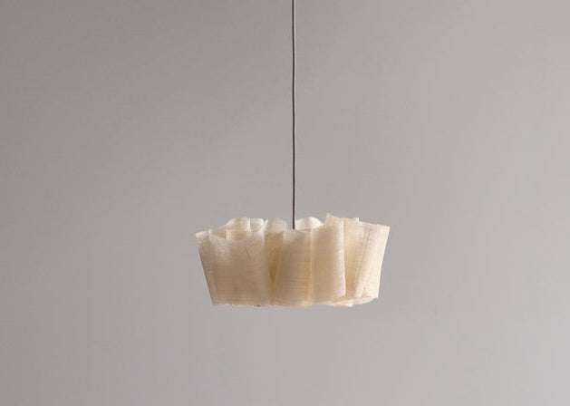 Japanese Style Pendant Light | Hand-knitted Fabric Lampshade | Warm Minimalist Japandi Biophilic Casalolalights Luxury