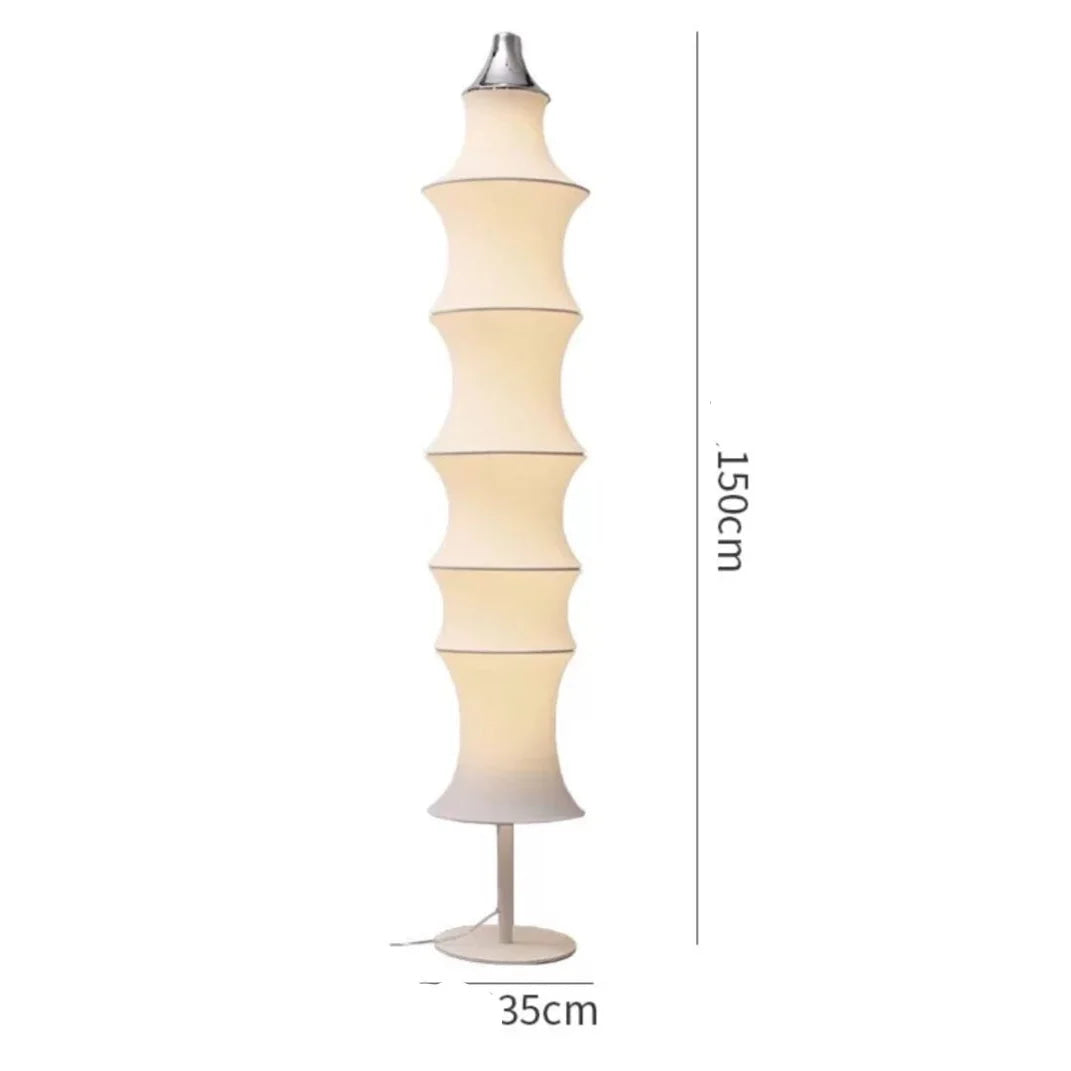 Modern Minimalism Floor Lamp in Fabric and Iron for Living Room or Bedroom