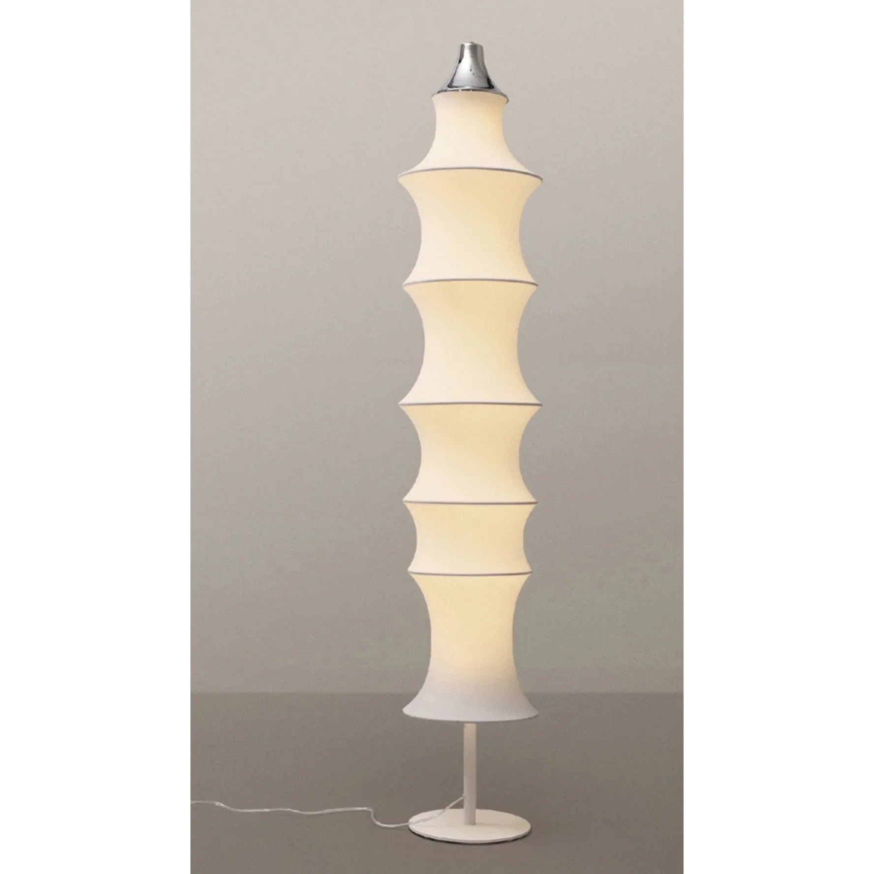 Modern Minimalism Floor Lamp in Fabric and Iron for Living Room or Bedroom