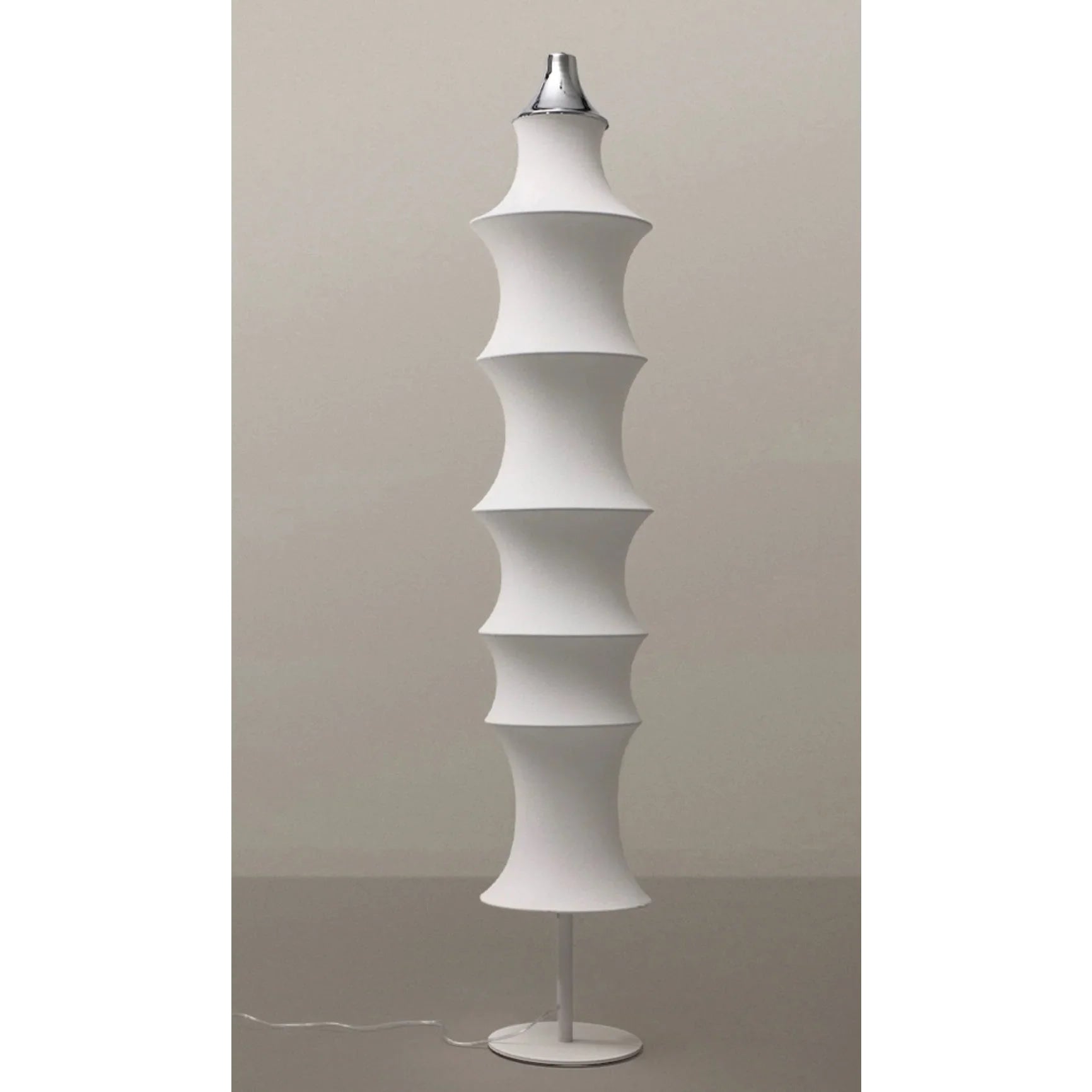 Modern Minimalism Floor Lamp in Fabric and Iron for Living Room or Bedroom