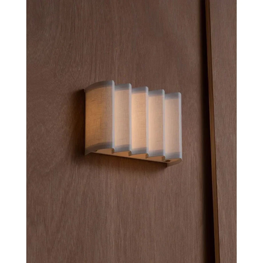 Japandi Wall Lamp Wave Design Warm Light Iron and Fabric 25cm x 18cm Csa Ul Listed Ce