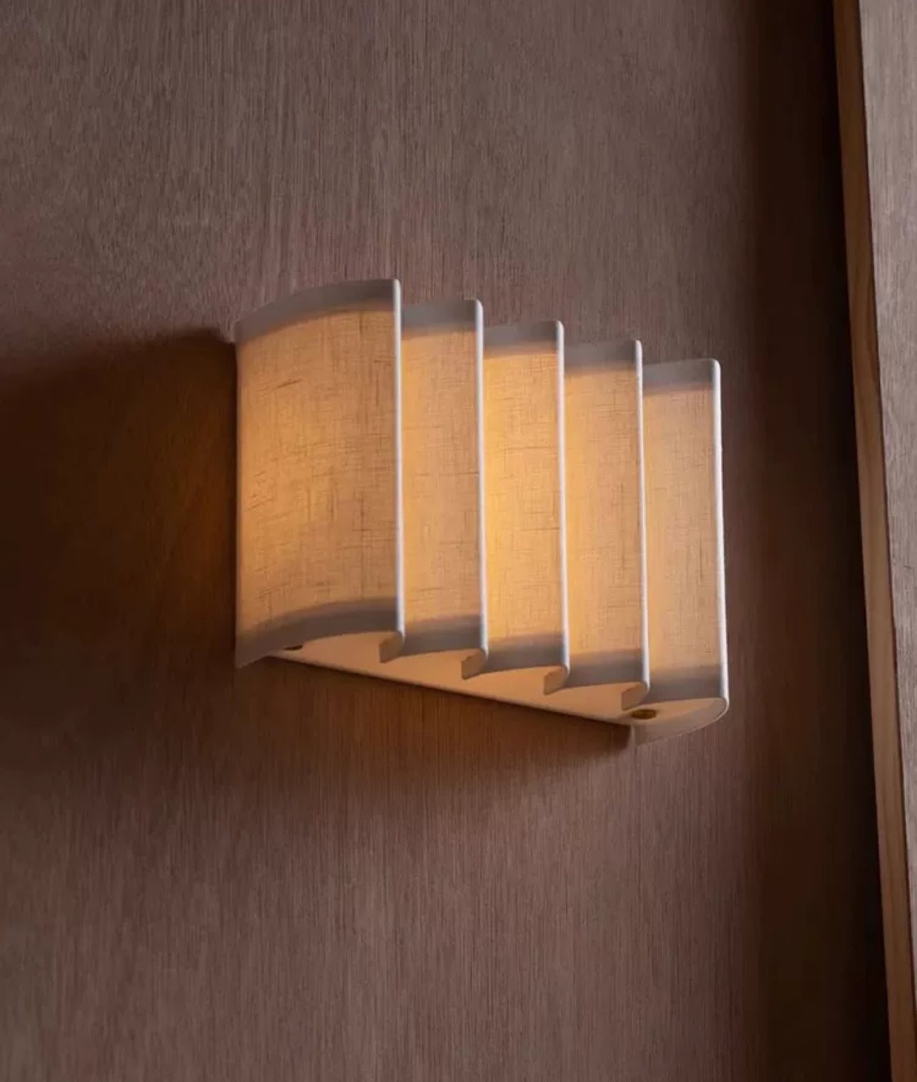 Japandi Wall Lamp - Wave Design Warm Light Iron and Fabric 25cm x 18cm Csa Ul Listed Ce - Sconces