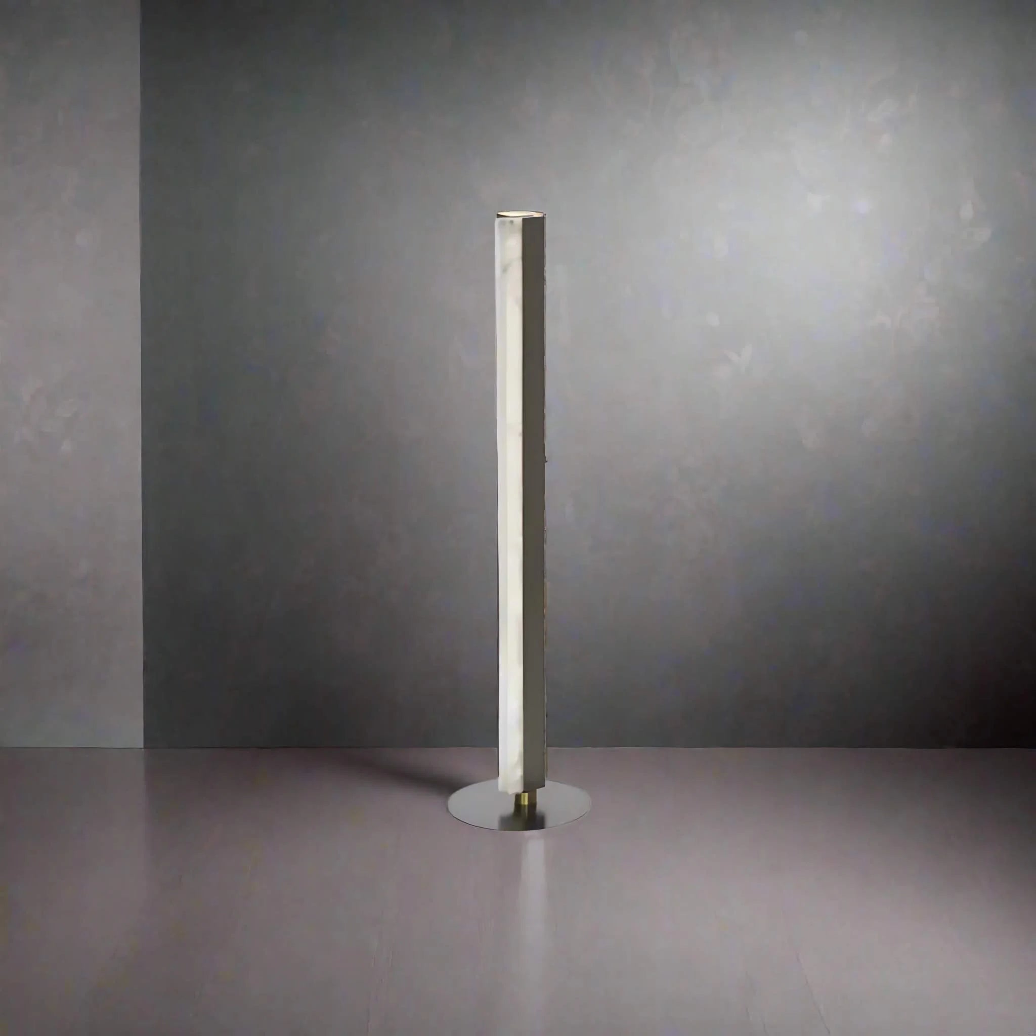 Minimalist Alabaster & Bronze Floor Lamp | Architectural Led Light