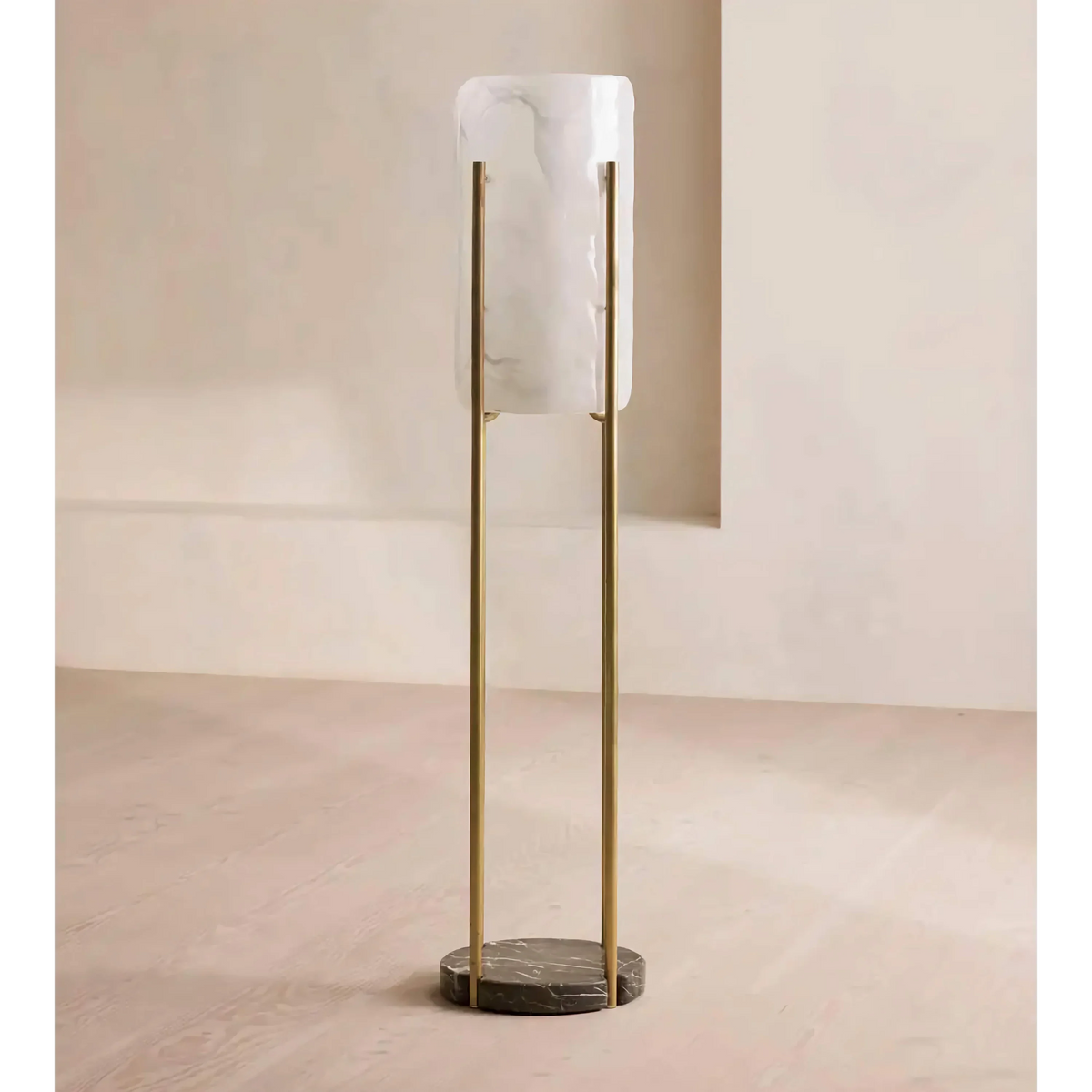 Genuine Marble & Brass Floor Lamp | Slim 35cm Profile 160cm Tall E26/e27 Dimmable Option 2700k Casalola Lights Luxury