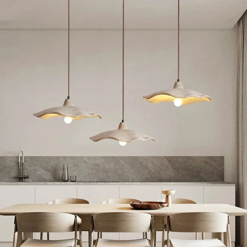 Textured Resin Pendant Light for Dining Table or Kitchen Island | 25 Cm (9.8″) Wide Taupe Gray E27 Casalola Lights