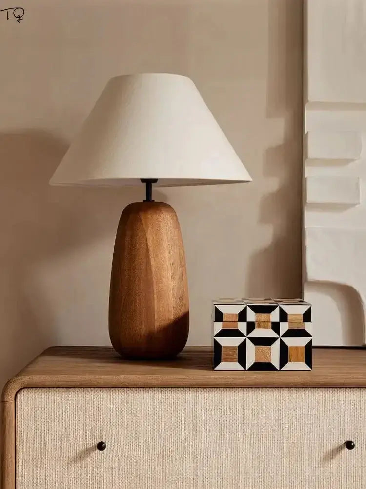 Minimalist Solid Wood Table Lamp | Bedside Lamp| Japandi Decor - Lamps