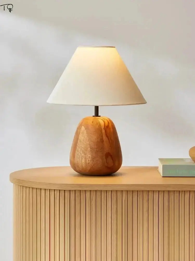 Minimalist Solid Wood Table Lamp | Bedside Lamp| Japandi Decor - Lamps