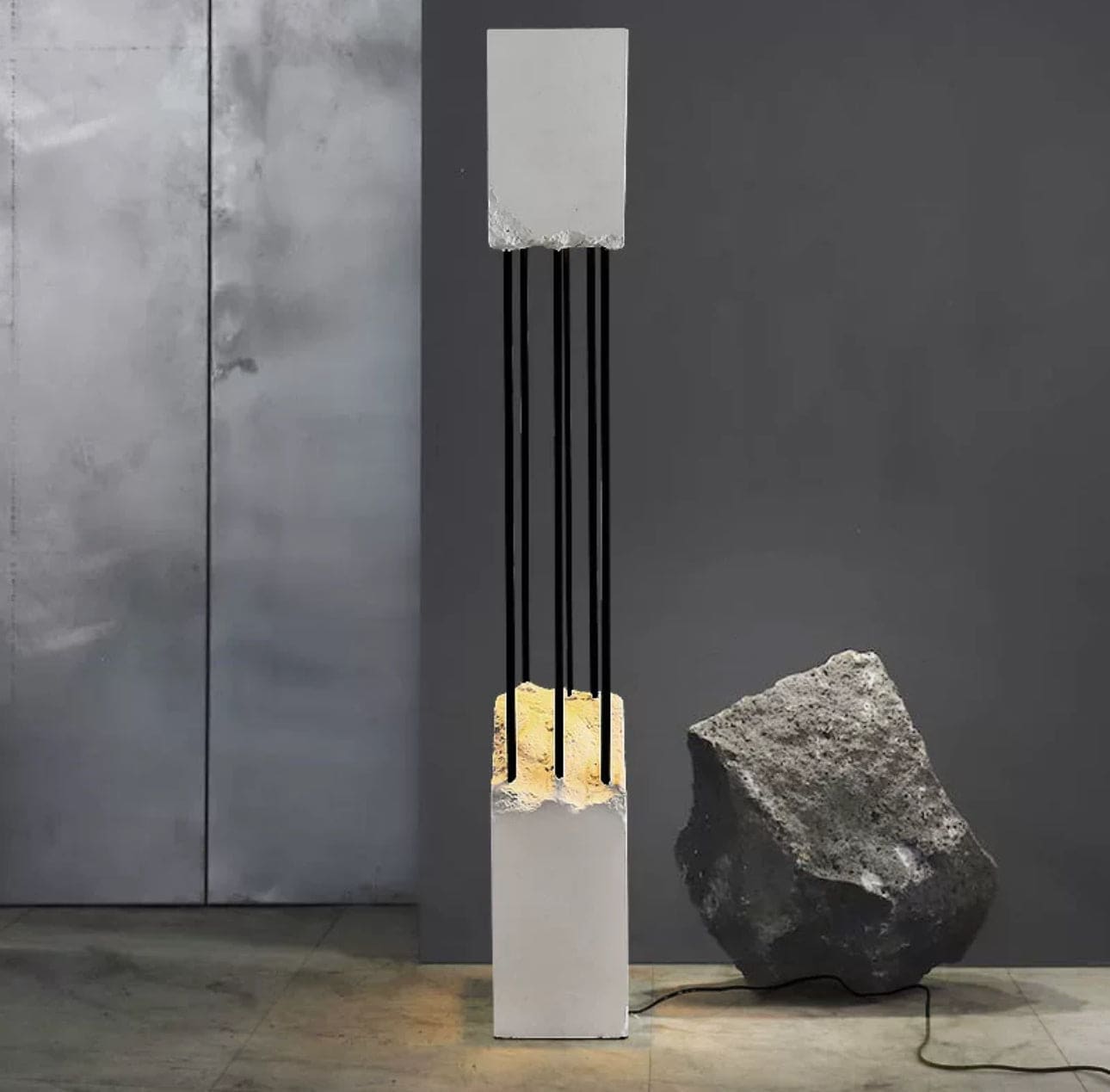 Shop for Floor Lamp - Artistic Design - Cement & Stainless Steel - Lamps