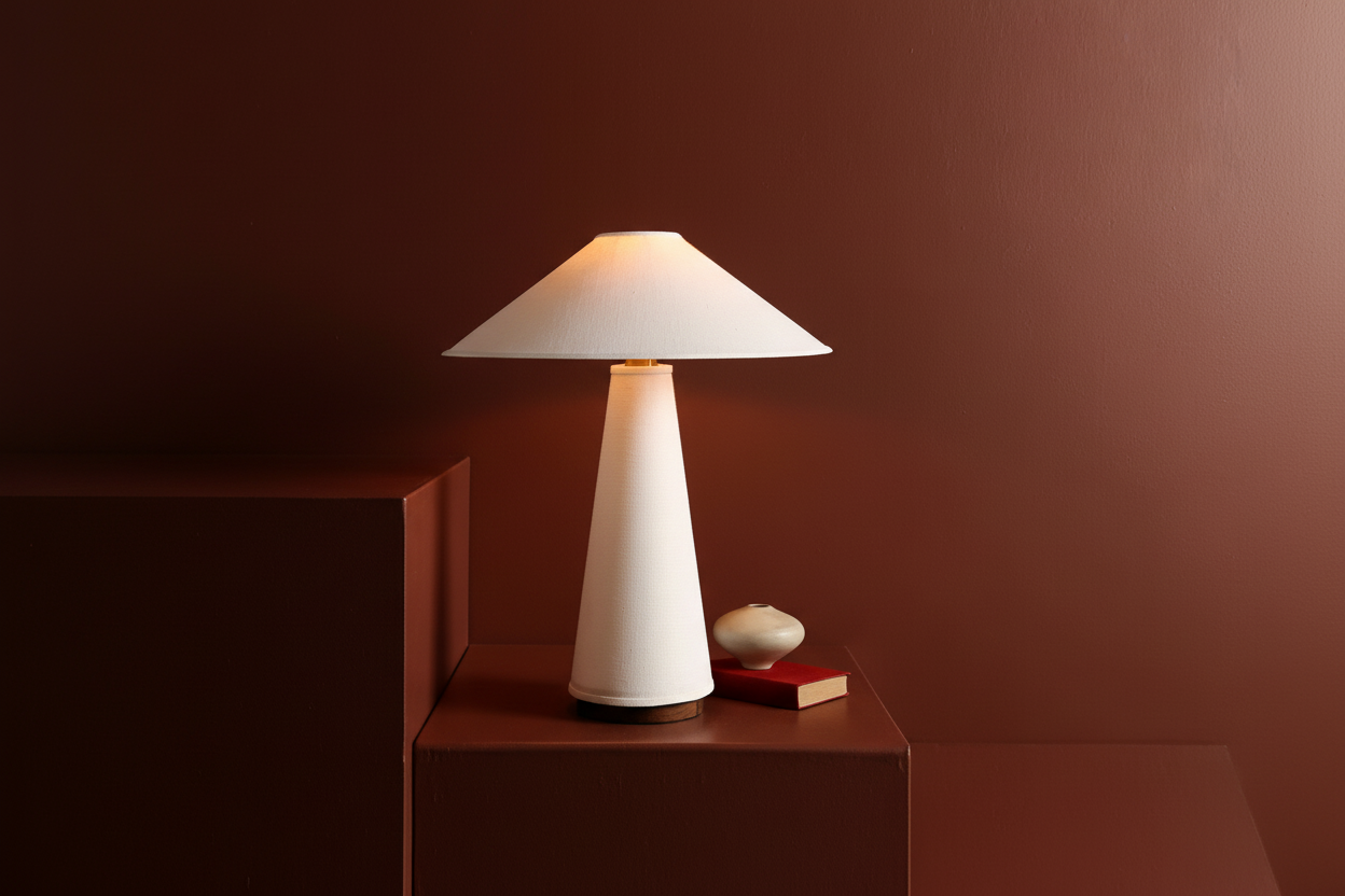 Classic-modern table lamp on a console