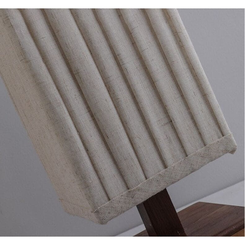 Minimalist Floor Lamp Walnut Wood Base White Cloth Corner for Bedroom Living Room - Lamps