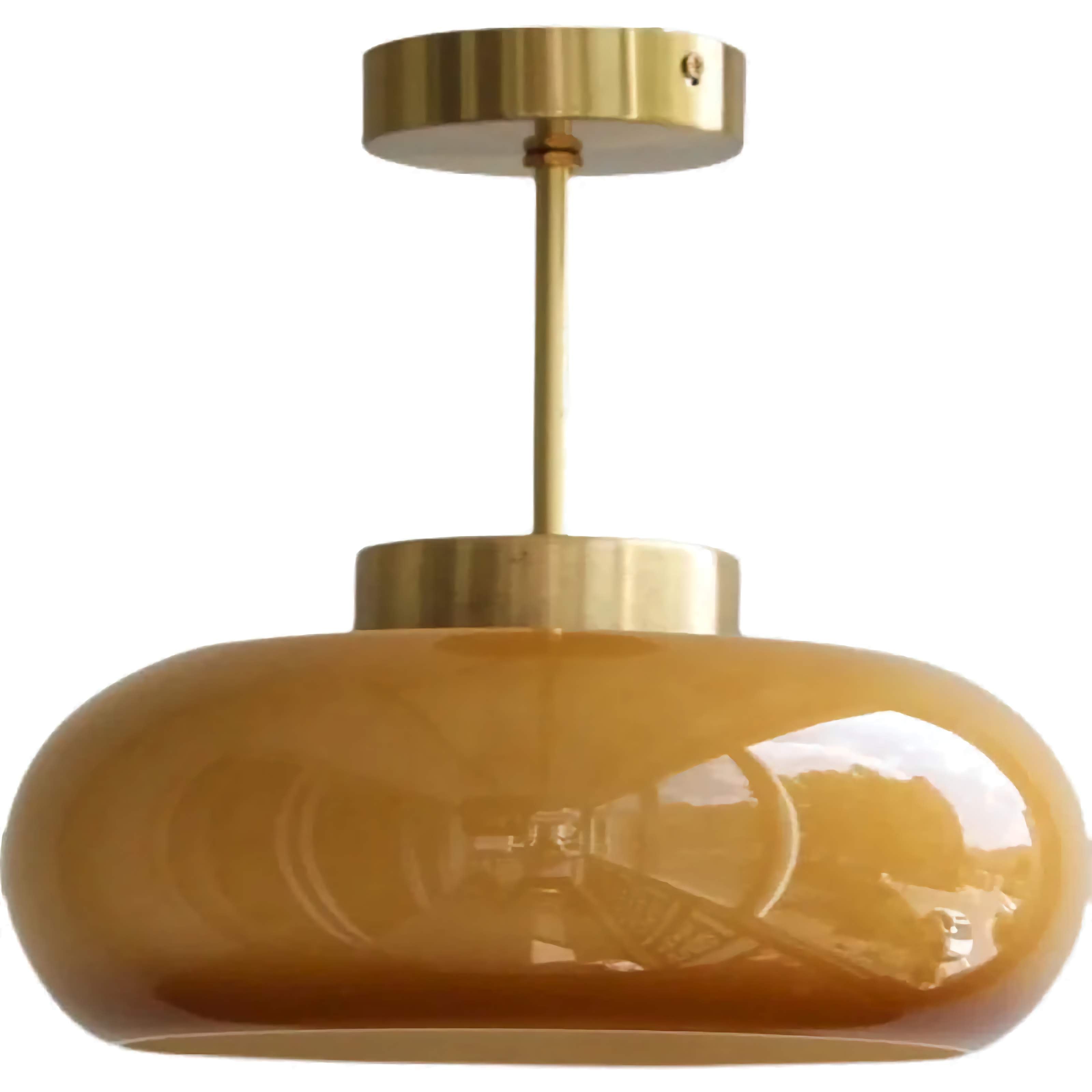 ROUND GLOSSY GLASS SEMI-FLUSH MOUNT | CLOR025A