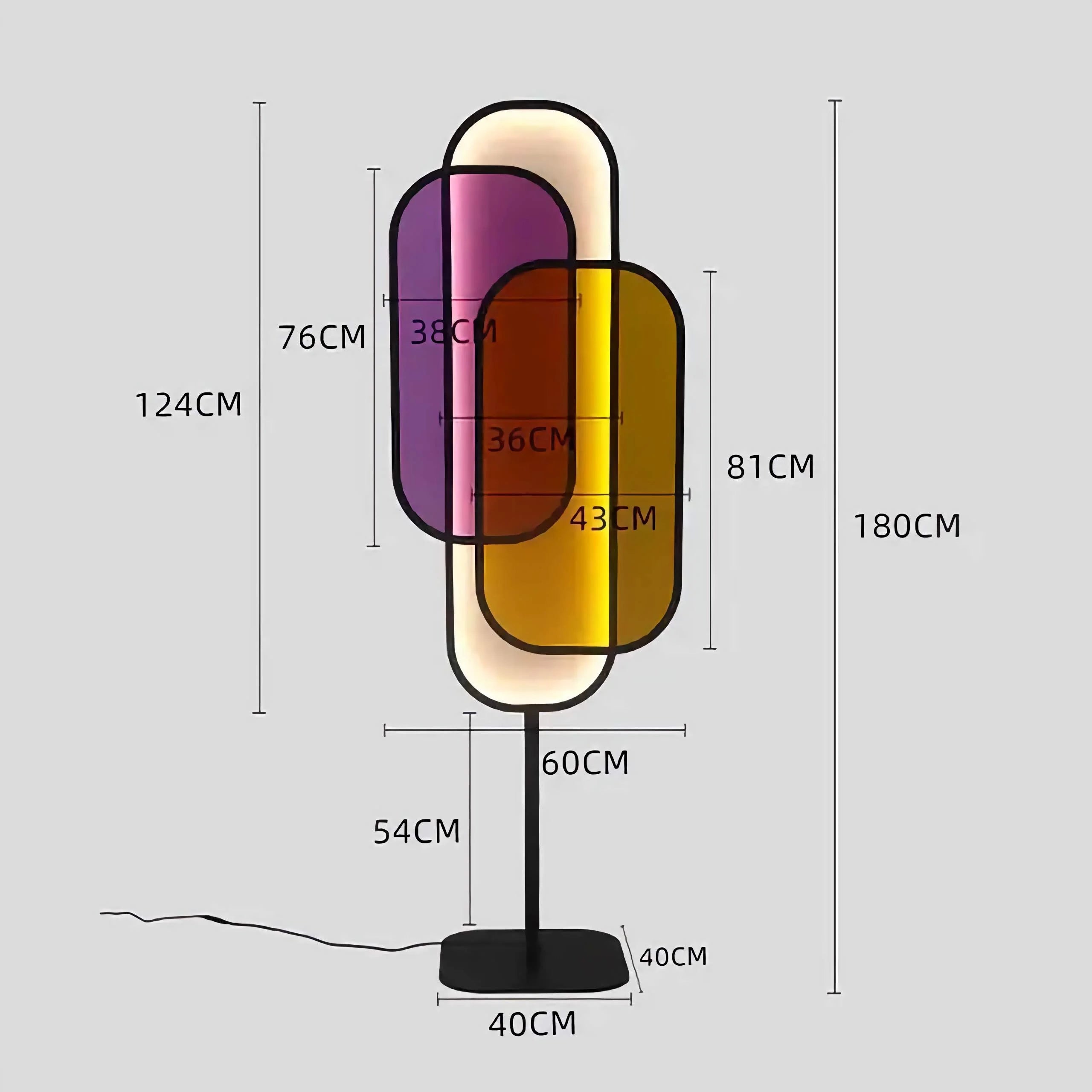 Colored Acrylic Capsule Floor Lamp | Atelier Prisma Modern Ul Listed Led Design